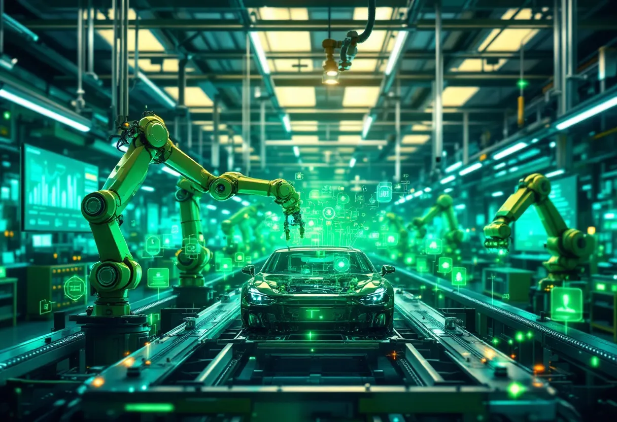 Automobilfertigung — Linie, Roboter und Endmontage
